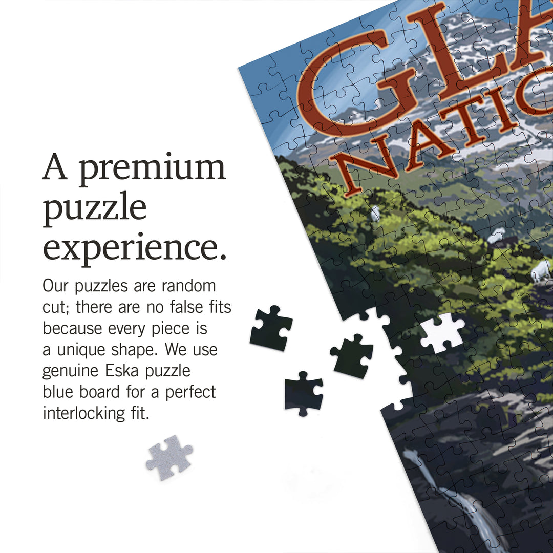 Glacier National Park, Montana, Going-To-The-Sun Road, Jigsaw Puzzle Puzzle Lantern Press 