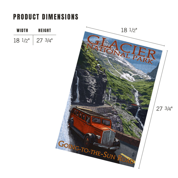 Glacier National Park, Montana, Going-To-The-Sun Road, Jigsaw Puzzle Puzzle Lantern Press 