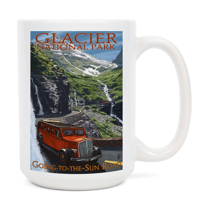 Glacier National Park, Montana, Going-To-The-Sun Road, Lantern Press Artwork, Ceramic Mug Mugs Lantern Press 