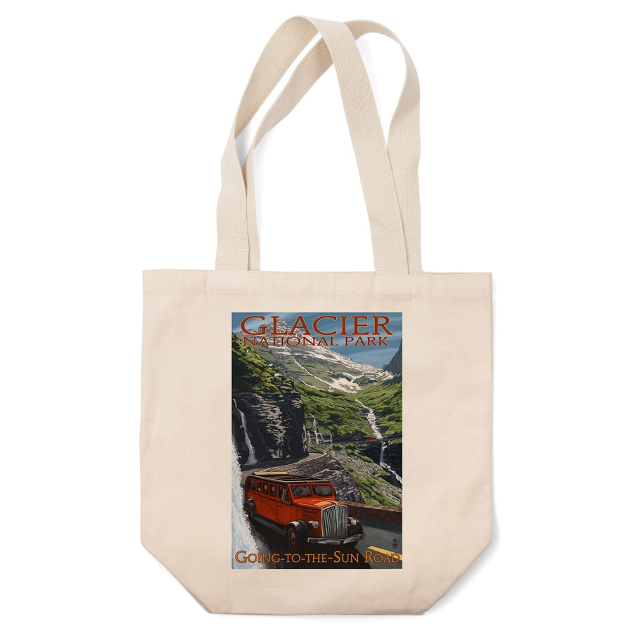 Glacier National Park, Montana, Going-To-The-Sun Road, Lantern Press Artwork, Tote Bag Totes Lantern Press 