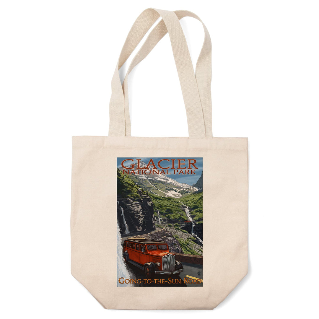 Glacier National Park, Montana, Going-To-The-Sun Road, Lantern Press Artwork, Tote Bag - Lantern Press