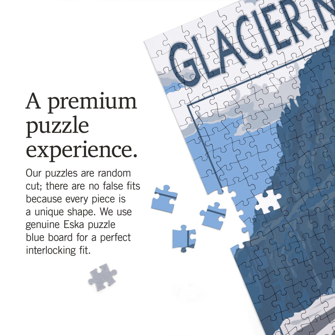 Glacier National Park, Montana, Going-To-The-Sun Road Mountain Signpost, Jigsaw Puzzle Puzzle Lantern Press 