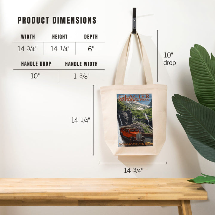Glacier National Park, Montana, Going-To-The-Sun Road, Tote Bag Totes Lantern Press 