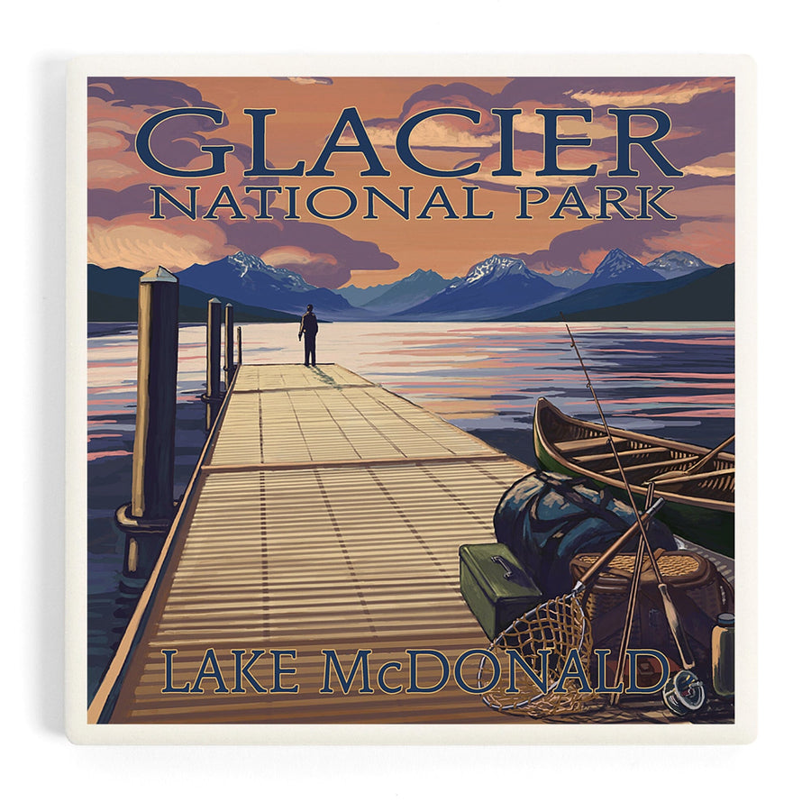 Glacier National Park, Montana, Lake McDonald, Coasters Coasters Lantern Press 
