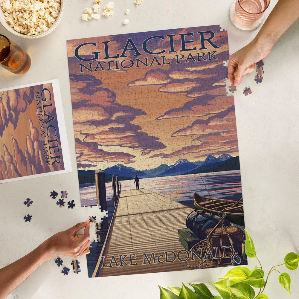 Glacier National Park, Montana, Lake McDonald, Jigsaw Puzzle Puzzle Lantern Press 