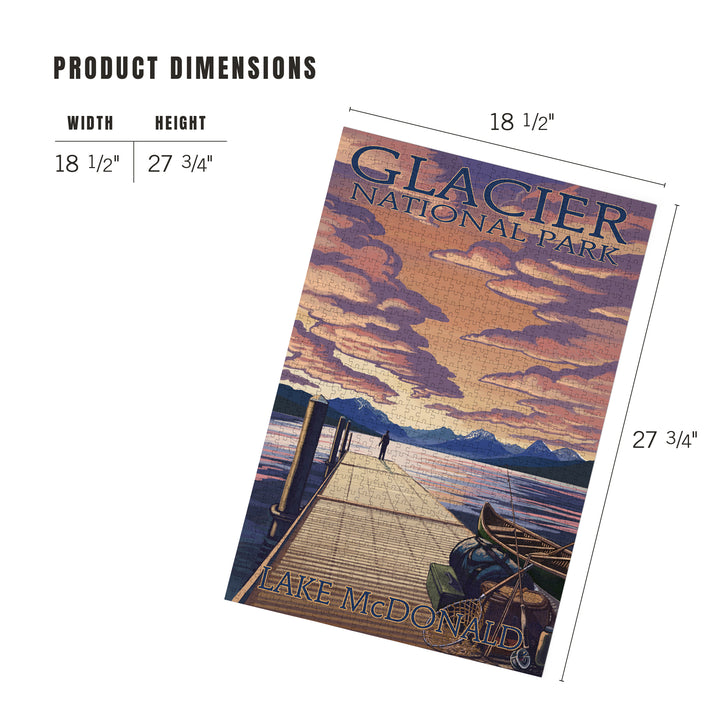 Glacier National Park, Montana, Lake McDonald, Jigsaw Puzzle Puzzle Lantern Press 