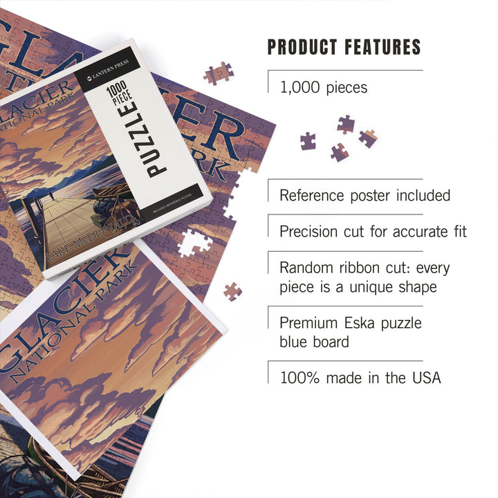 Glacier National Park, Montana, Lake McDonald, Jigsaw Puzzle Puzzle Lantern Press 