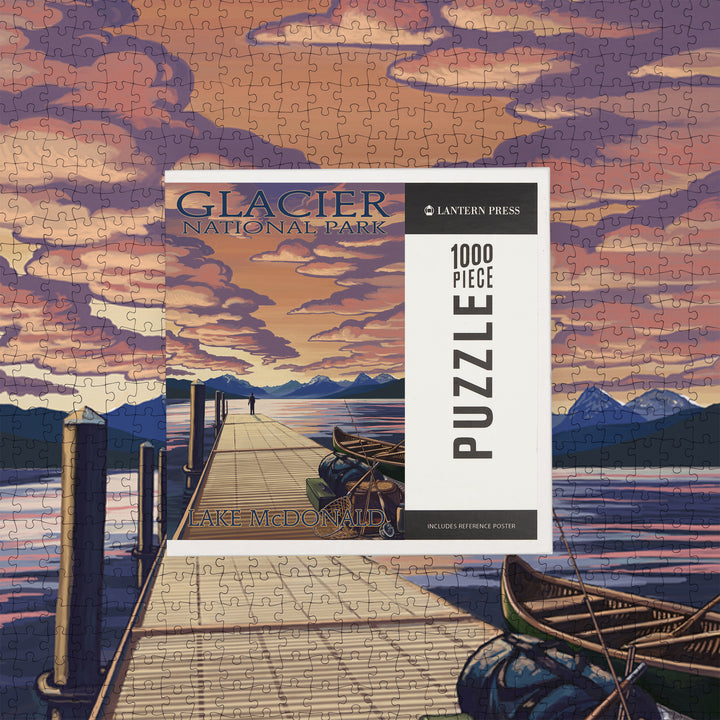 Glacier National Park, Montana, Lake McDonald, Jigsaw Puzzle Puzzle Lantern Press 