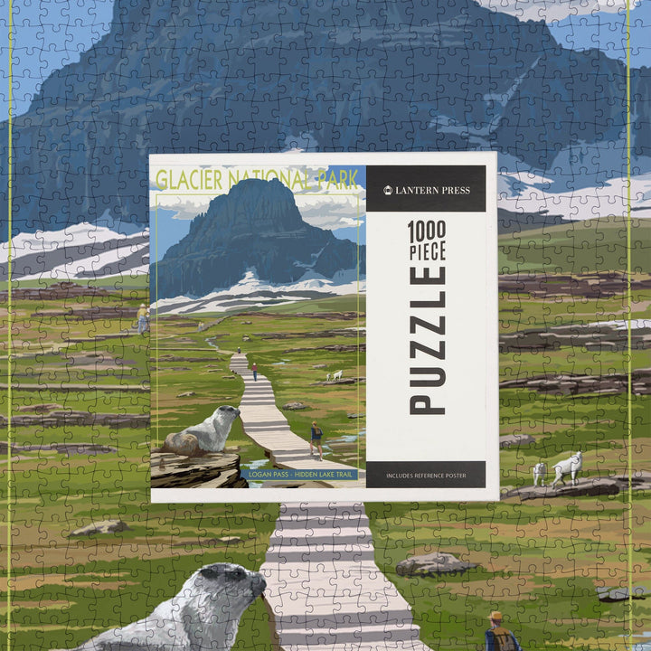 Glacier National Park, Montana, Logan Pass, Jigsaw Puzzle Puzzle Lantern Press 