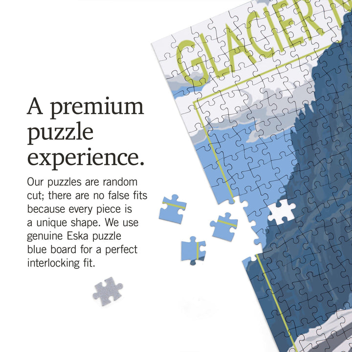 Glacier National Park, Montana, Logan Pass, Jigsaw Puzzle Puzzle Lantern Press 