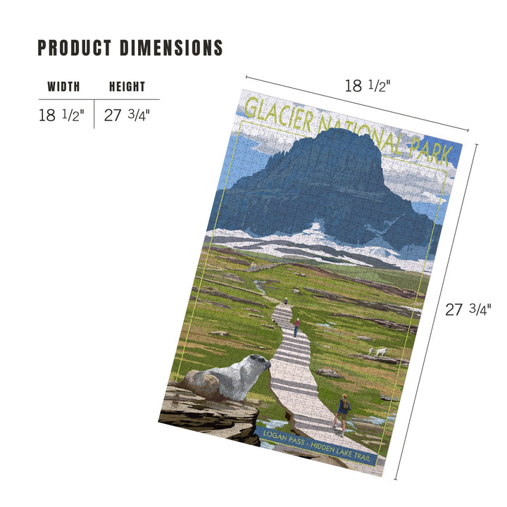 Glacier National Park, Montana, Logan Pass, Jigsaw Puzzle Puzzle Lantern Press 