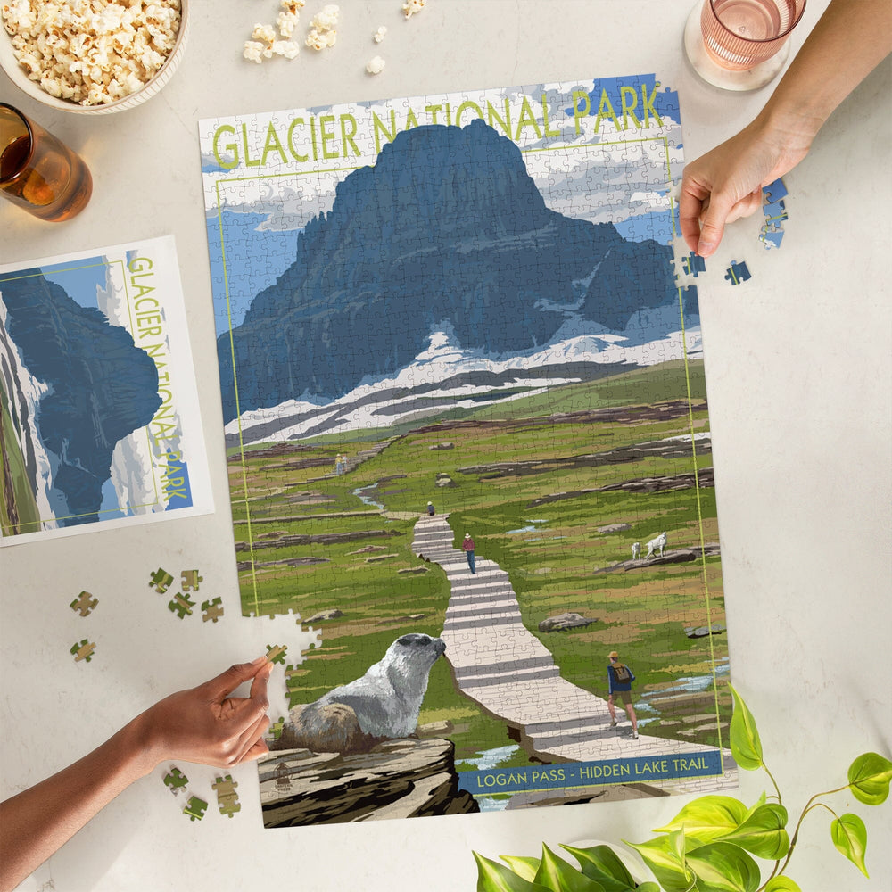 Glacier National Park, Montana, Logan Pass, Jigsaw Puzzle Puzzle Lantern Press 