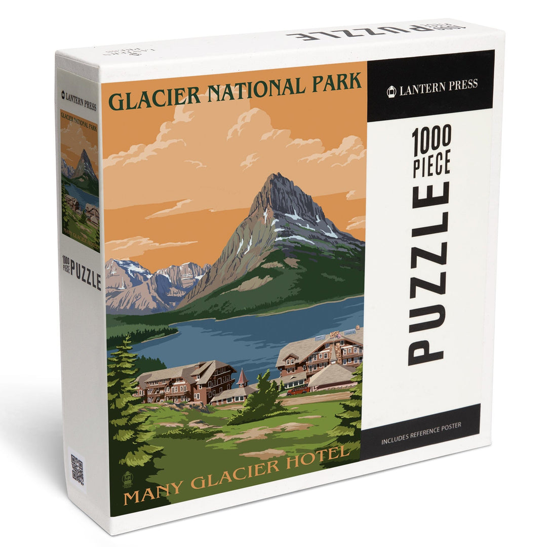 Glacier National Park, Montana, Many Glacier Hotel, Jigsaw Puzzle Puzzle Lantern Press 