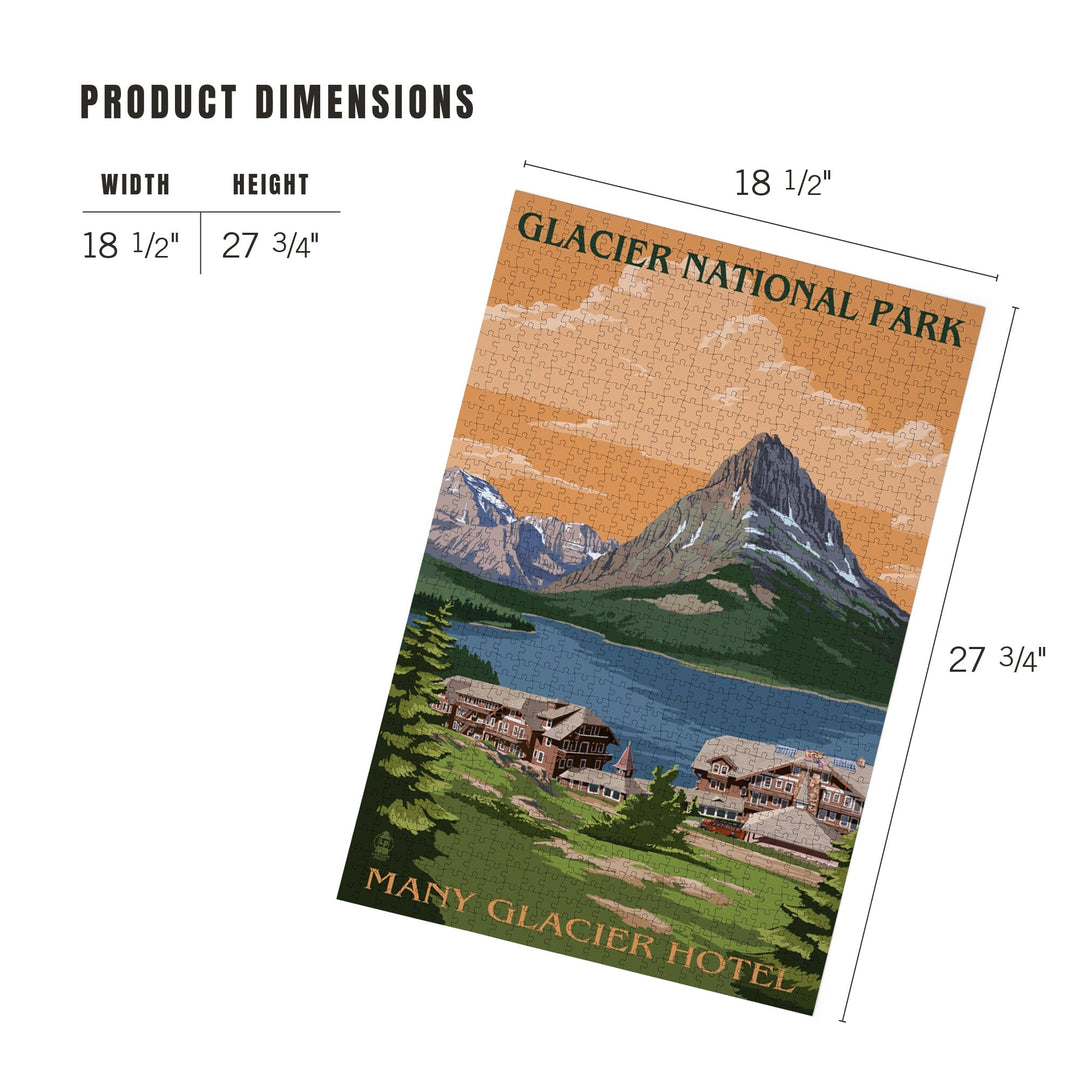 Glacier National Park, Montana, Many Glacier Hotel, Jigsaw Puzzle Puzzle Lantern Press 