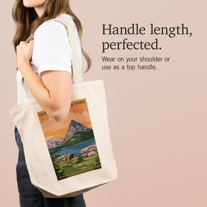 Glacier National Park, Montana, Many Glacier Hotel, Tote Bag Totes Lantern Press 