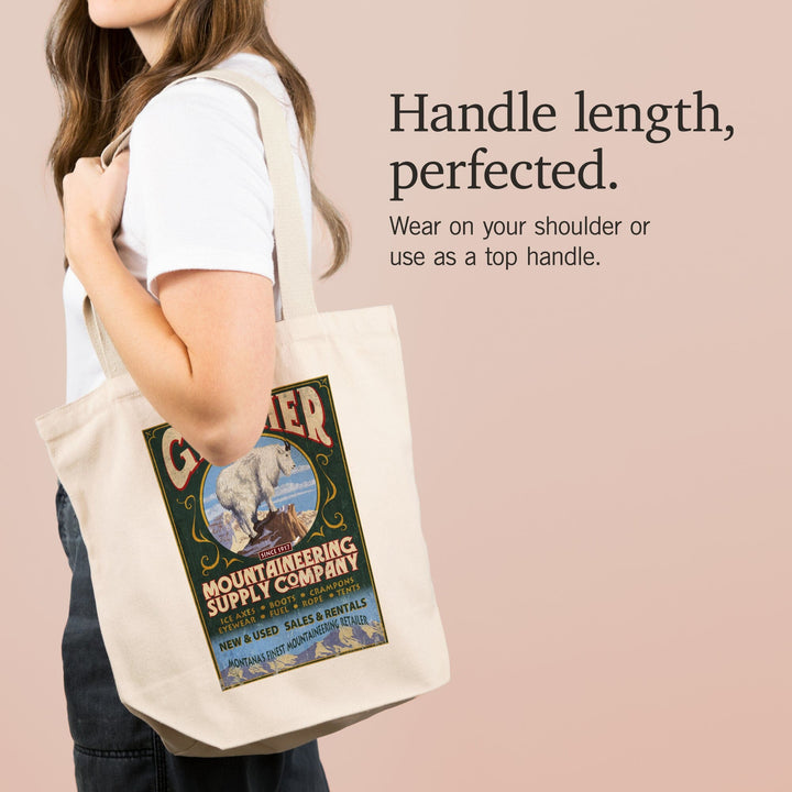 Glacier National Park, Montana, Mountain Goat Vintage Sign, Tote Bag Totes Lantern Press 