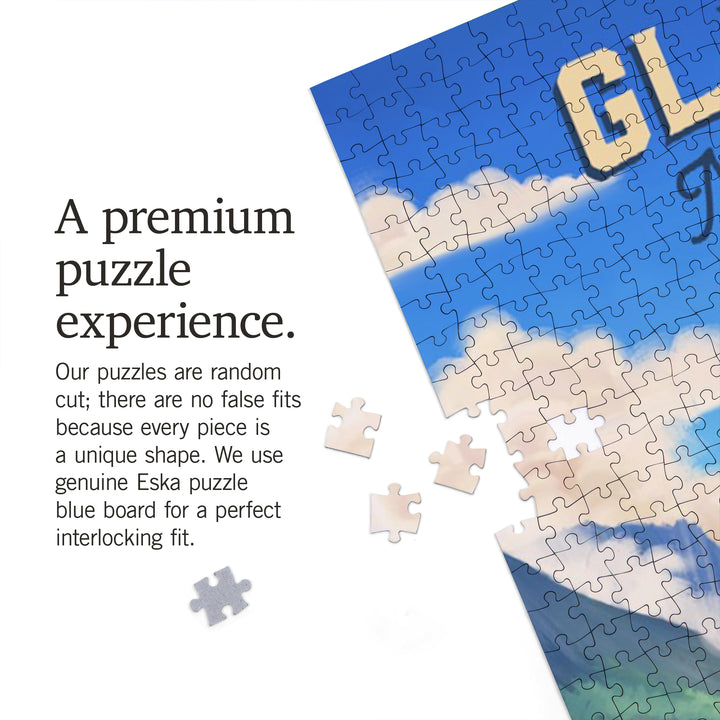 Glacier National Park, Montana, Oil Painting, Jigsaw Puzzle Puzzle Lantern Press 