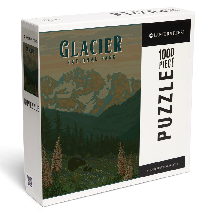 Glacier National Park, Montana, Painterly National Park Series, Jigsaw Puzzle Puzzle Lantern Press 