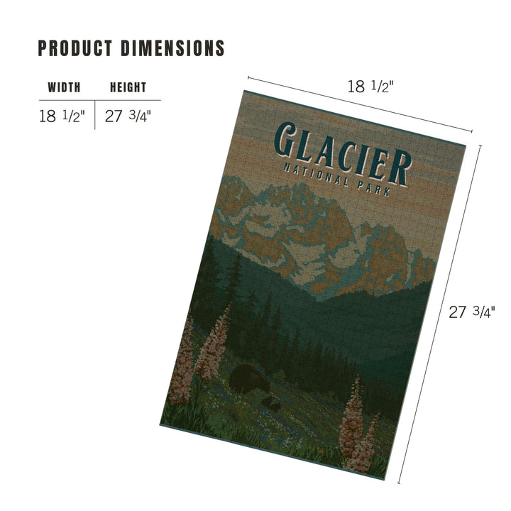 Glacier National Park, Montana, Painterly National Park Series, Jigsaw Puzzle Puzzle Lantern Press 
