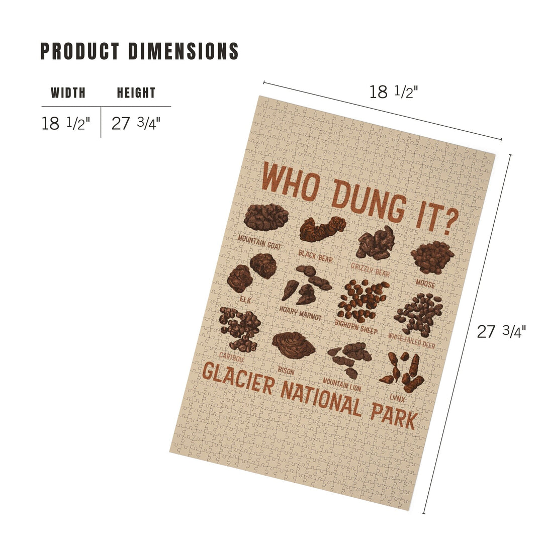Glacier National Park, Montana, Poop, Jigsaw Puzzle Puzzle Lantern Press 