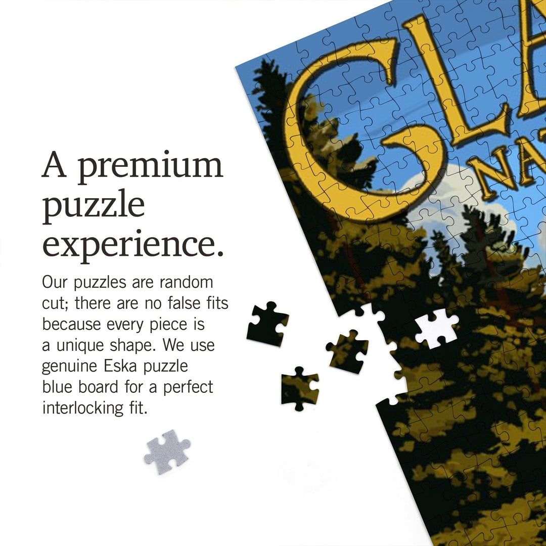 Glacier National Park, Montana, River Rafting, Jigsaw Puzzle Puzzle Lantern Press 