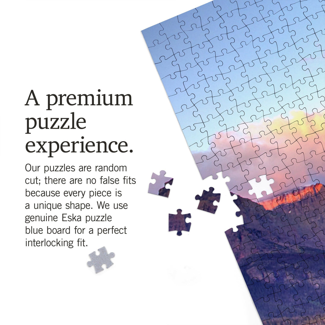 Glacier National Park, Montana, St. Mary Lake and Sunset, Jigsaw Puzzle Puzzle Lantern Press 