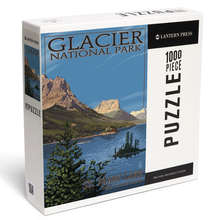 Glacier National Park, Montana, St. Mary Lake, Jigsaw Puzzle Puzzle Lantern Press 