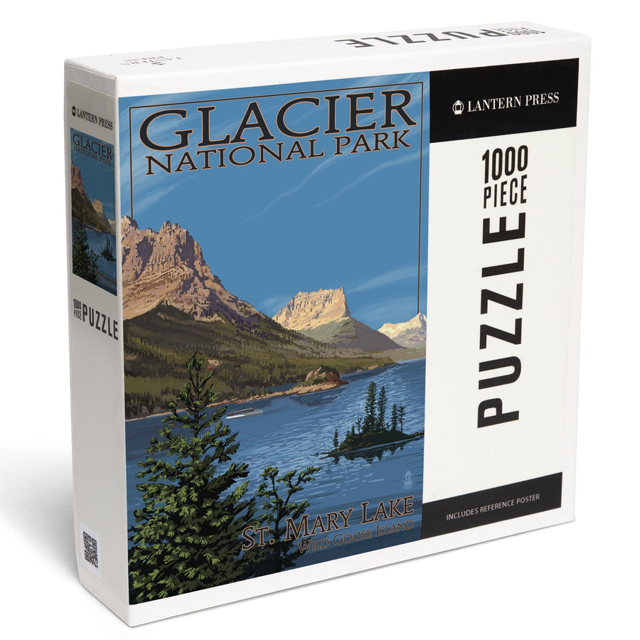 Glacier National Park, Montana, St. Mary Lake, Jigsaw Puzzle Puzzle Lantern Press 