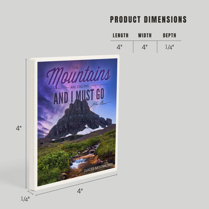 Glacier National Park, Montana, The Mountains are Calling, Coasters Coasters Lantern Press 