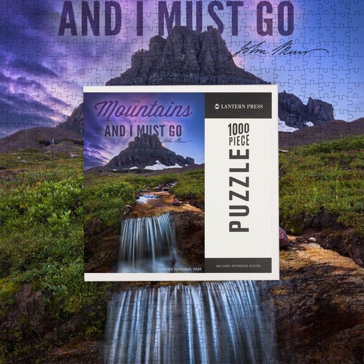 Glacier National Park, Montana, The Mountains are Calling, Jigsaw Puzzle Puzzle Lantern Press 