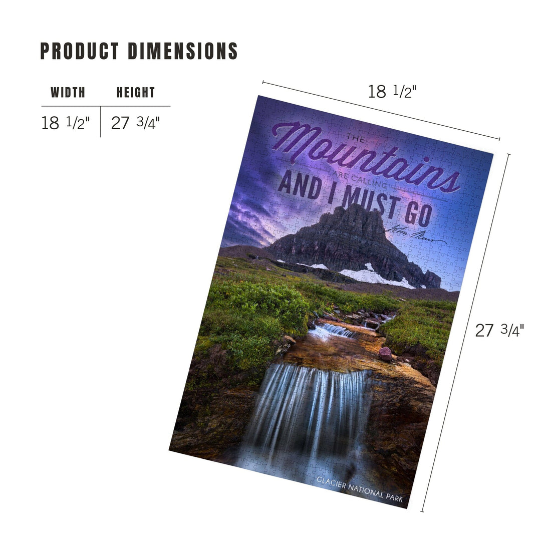Glacier National Park, Montana, The Mountains are Calling, Jigsaw Puzzle Puzzle Lantern Press 