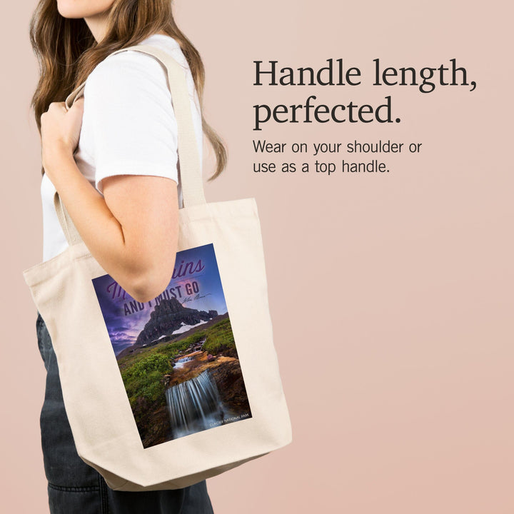 Glacier National Park, Montana, The Mountains are Calling, Tote Bag Totes Lantern Press 