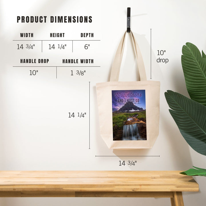 Glacier National Park, Montana, The Mountains are Calling, Tote Bag Totes Lantern Press 