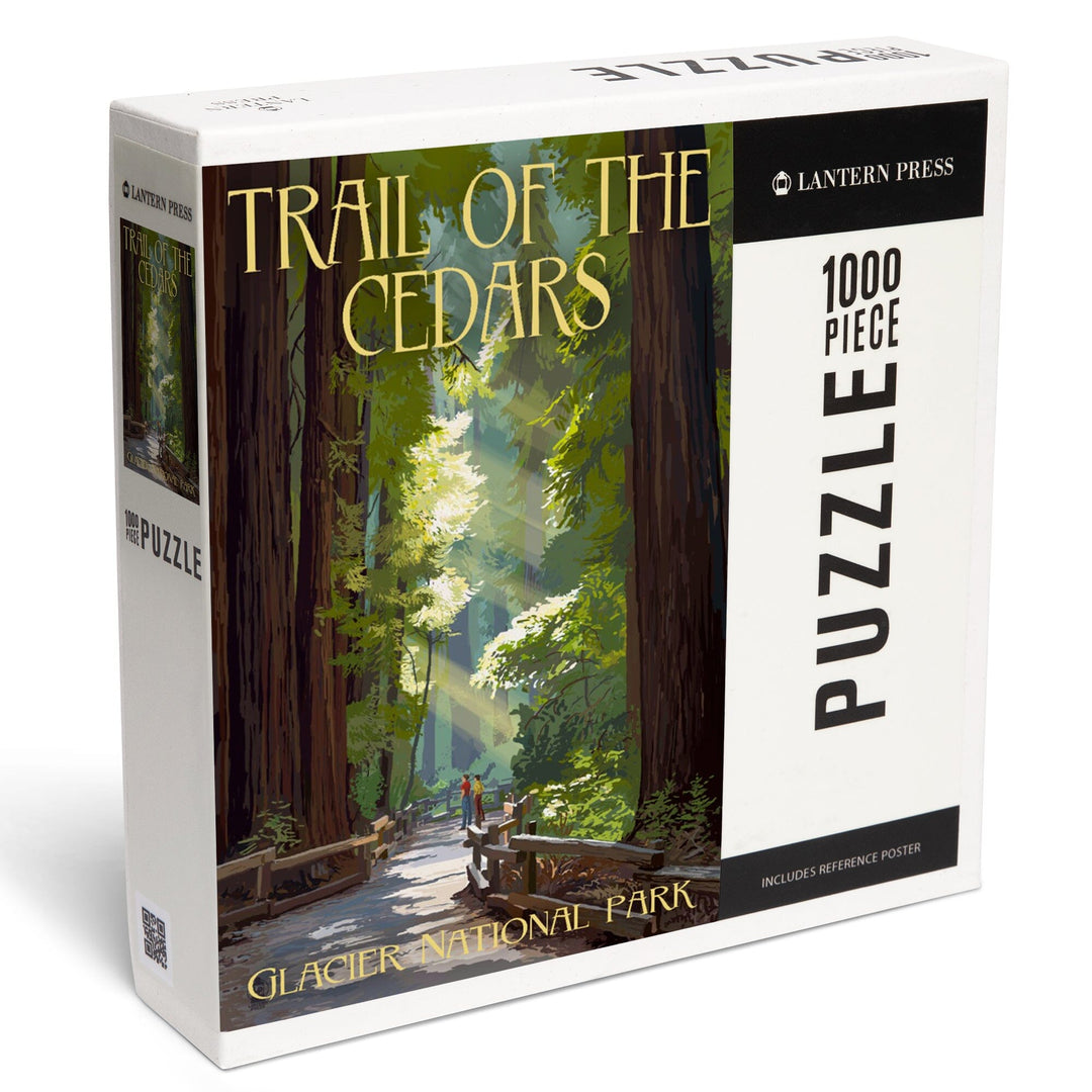 Glacier National Park, Montana, Trail of the Cedars, Jigsaw Puzzle - Lantern Press