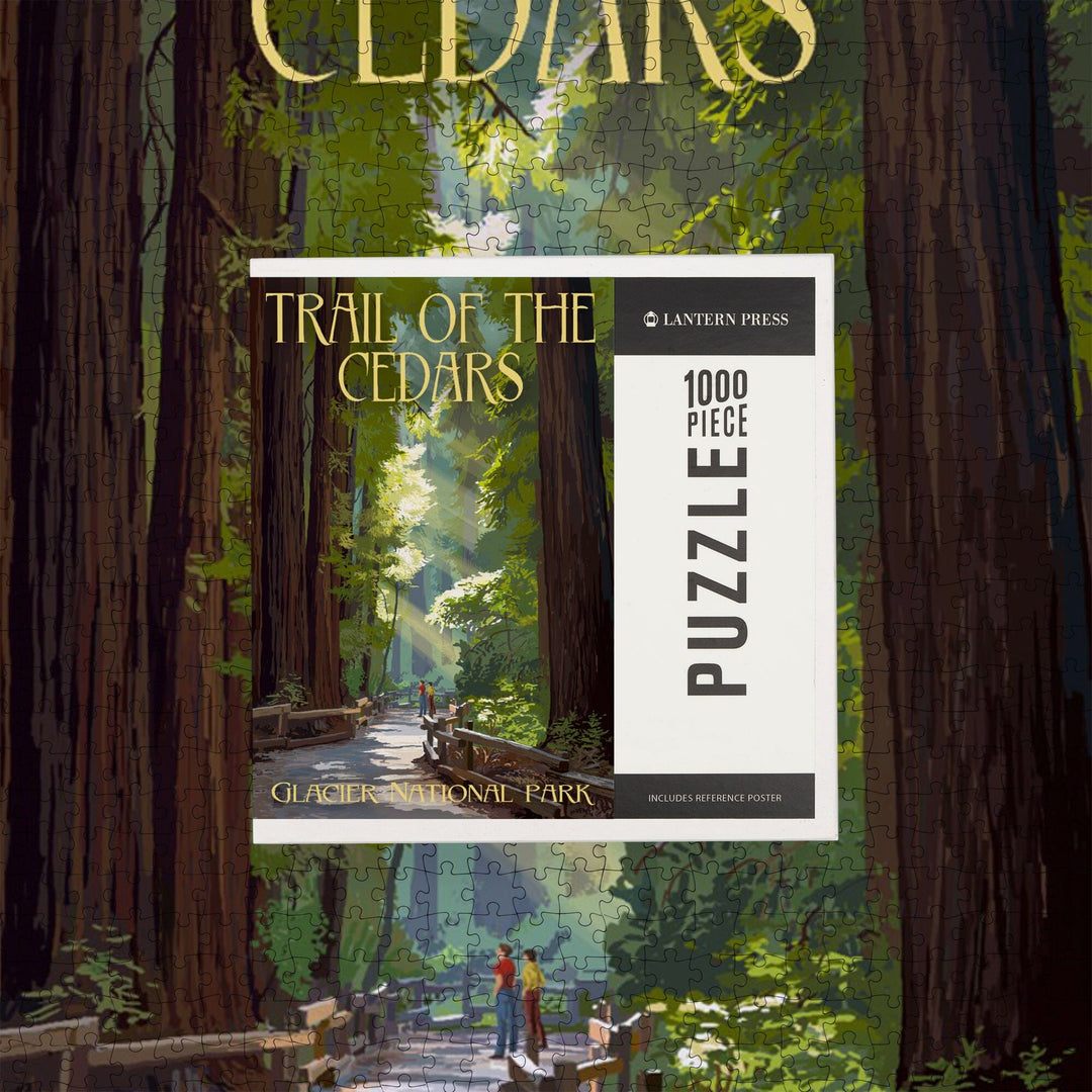Glacier National Park, Montana, Trail of the Cedars, Jigsaw Puzzle Puzzle Lantern Press 