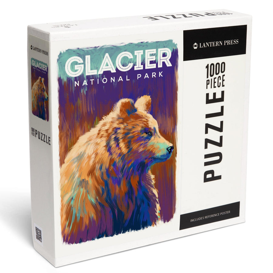Glacier National Park, Montana, Vivid Grizzly Bear, Jigsaw Puzzle Puzzle Lantern Press 