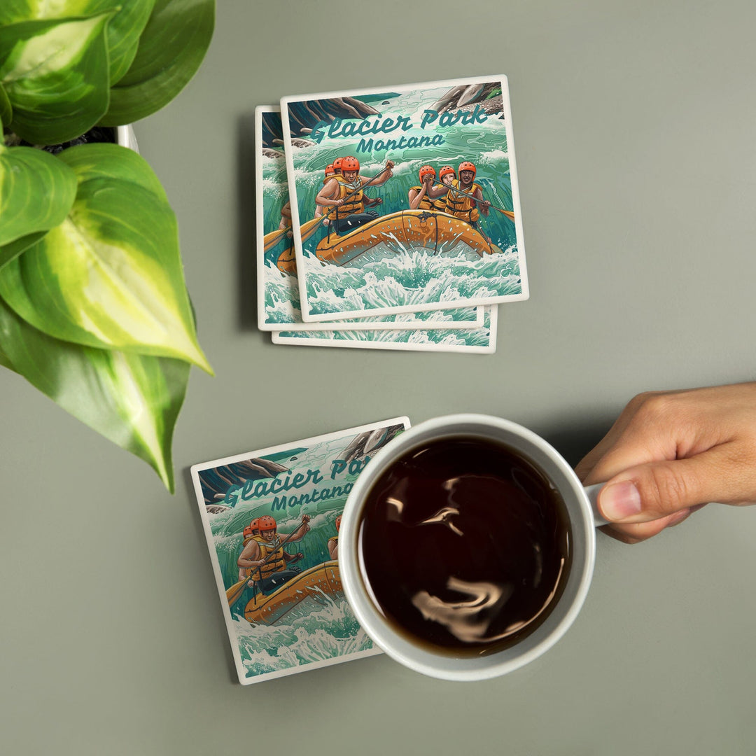 Glacier Park, Montana, Get Outside Series, Seek Adventure, River Rafting, Coasters Coasters Lantern Press 