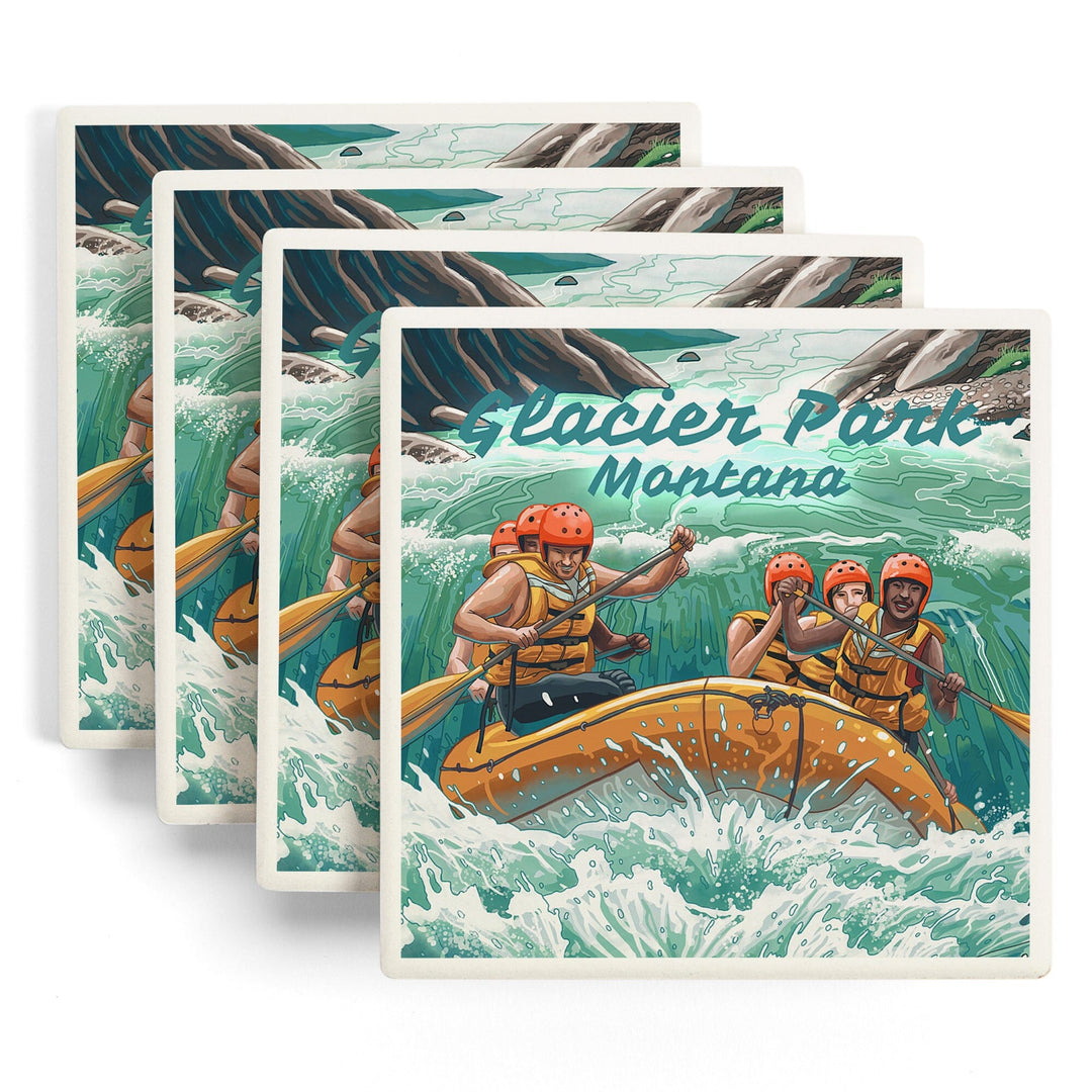 Glacier Park, Montana, Get Outside Series, Seek Adventure, River Rafting, Coasters Coasters Lantern Press 