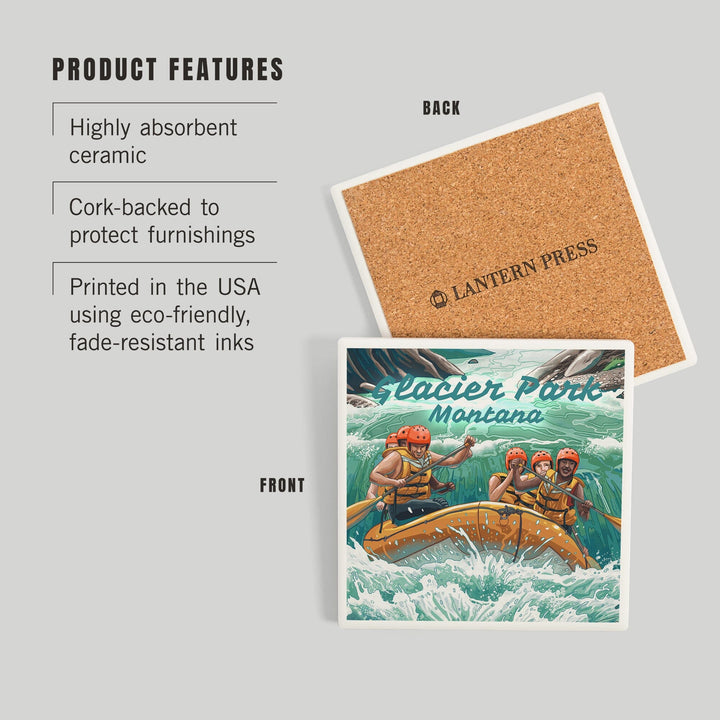 Glacier Park, Montana, Get Outside Series, Seek Adventure, River Rafting, Coasters Coasters Lantern Press 