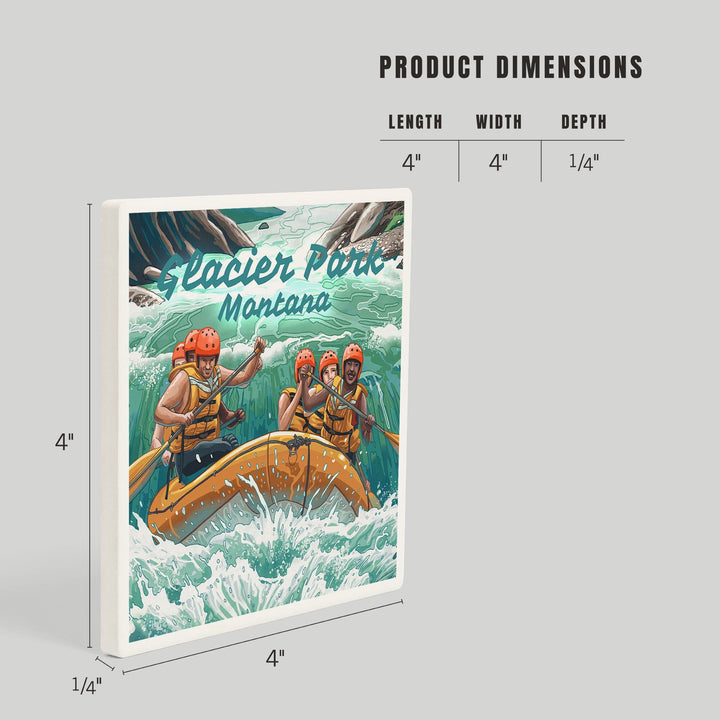 Glacier Park, Montana, Get Outside Series, Seek Adventure, River Rafting, Coasters Coasters Lantern Press 