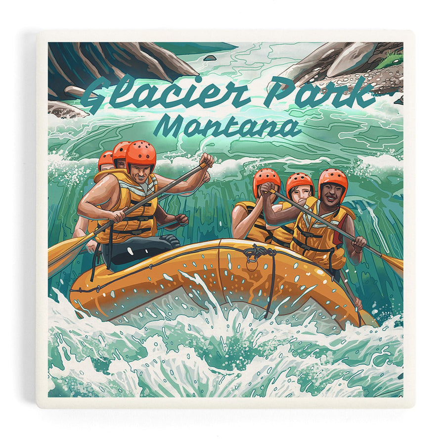Glacier Park, Montana, Get Outside Series, Seek Adventure, River Rafting, Coasters Coasters Lantern Press 