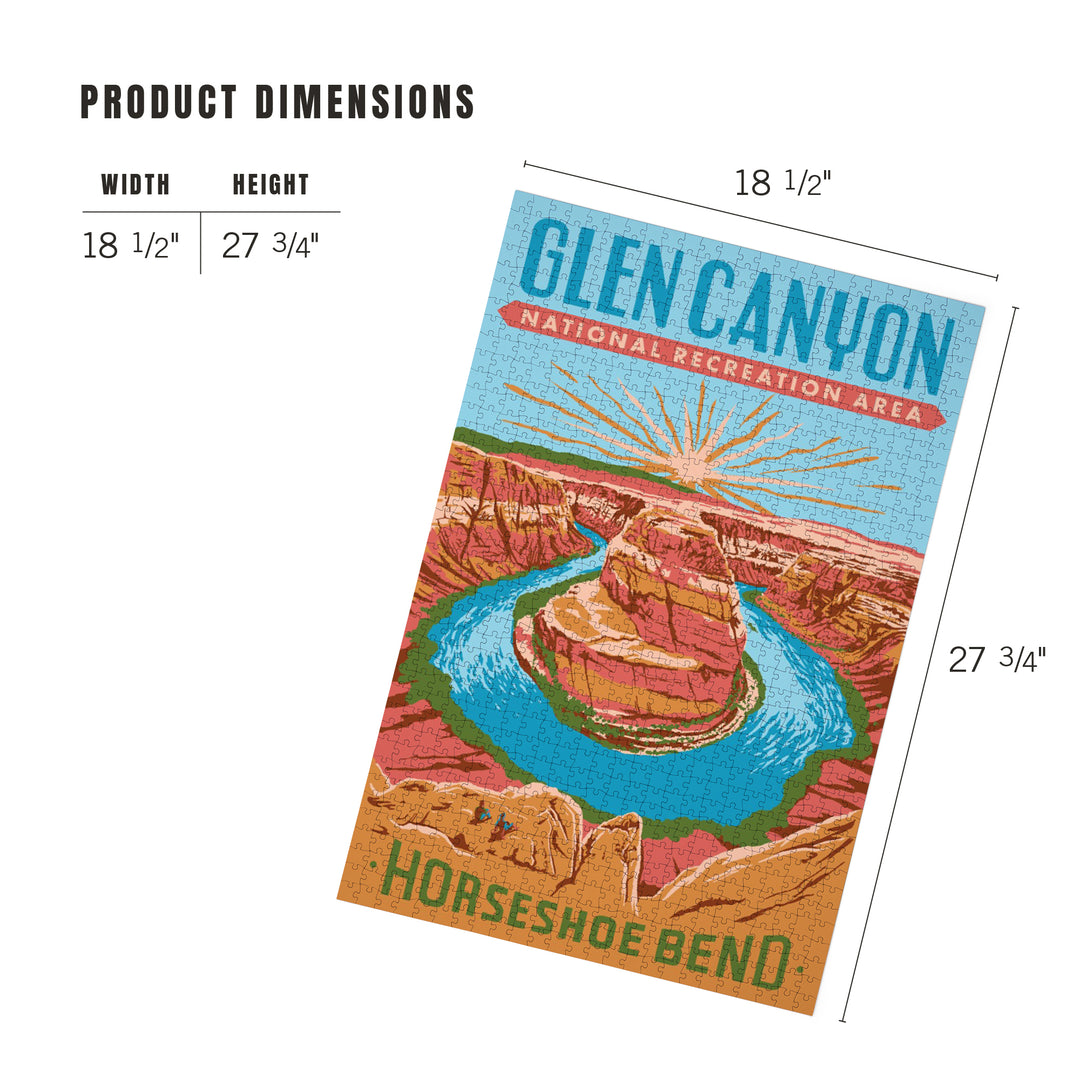Glen Canyon National Recreation Area, Utah, Explorer Series, Horseshoe Bend, Jigsaw Puzzle Puzzle Lantern Press 