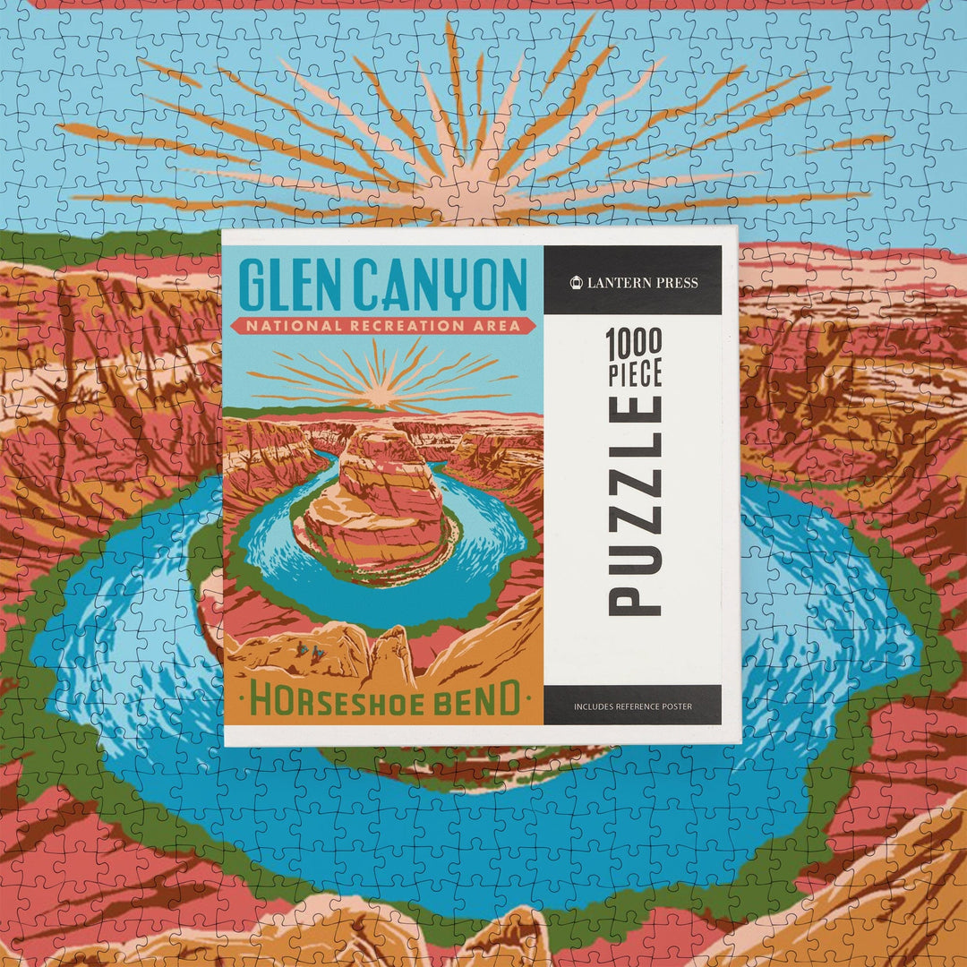Glen Canyon National Recreation Area, Utah, Explorer Series, Horseshoe Bend, Jigsaw Puzzle Puzzle Lantern Press 