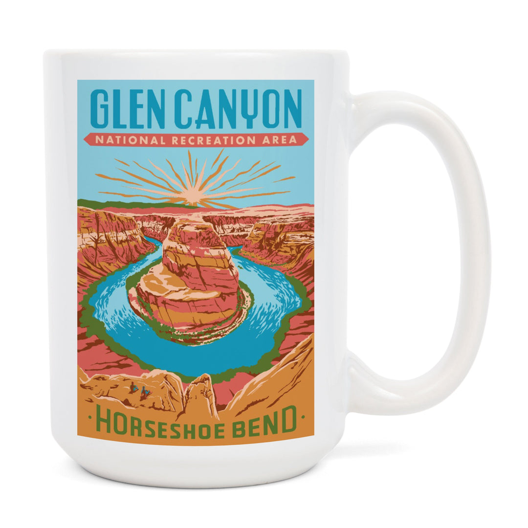 Glen Canyon National Recreation Area, Utah, Explorer Series, Horseshoe Bend, Lantern Press Artwork, Ceramic Mug Mugs Lantern Press 