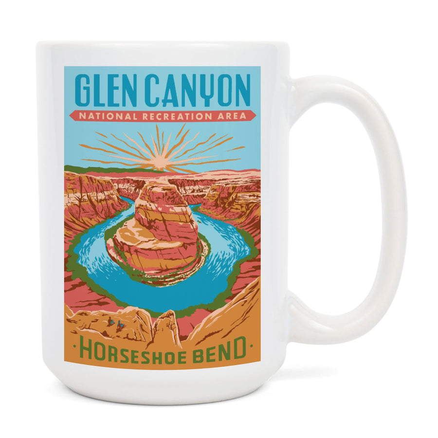 Glen Canyon National Recreation Area, Utah, Explorer Series, Horseshoe Bend, Lantern Press Artwork, Ceramic Mug Mugs Lantern Press 