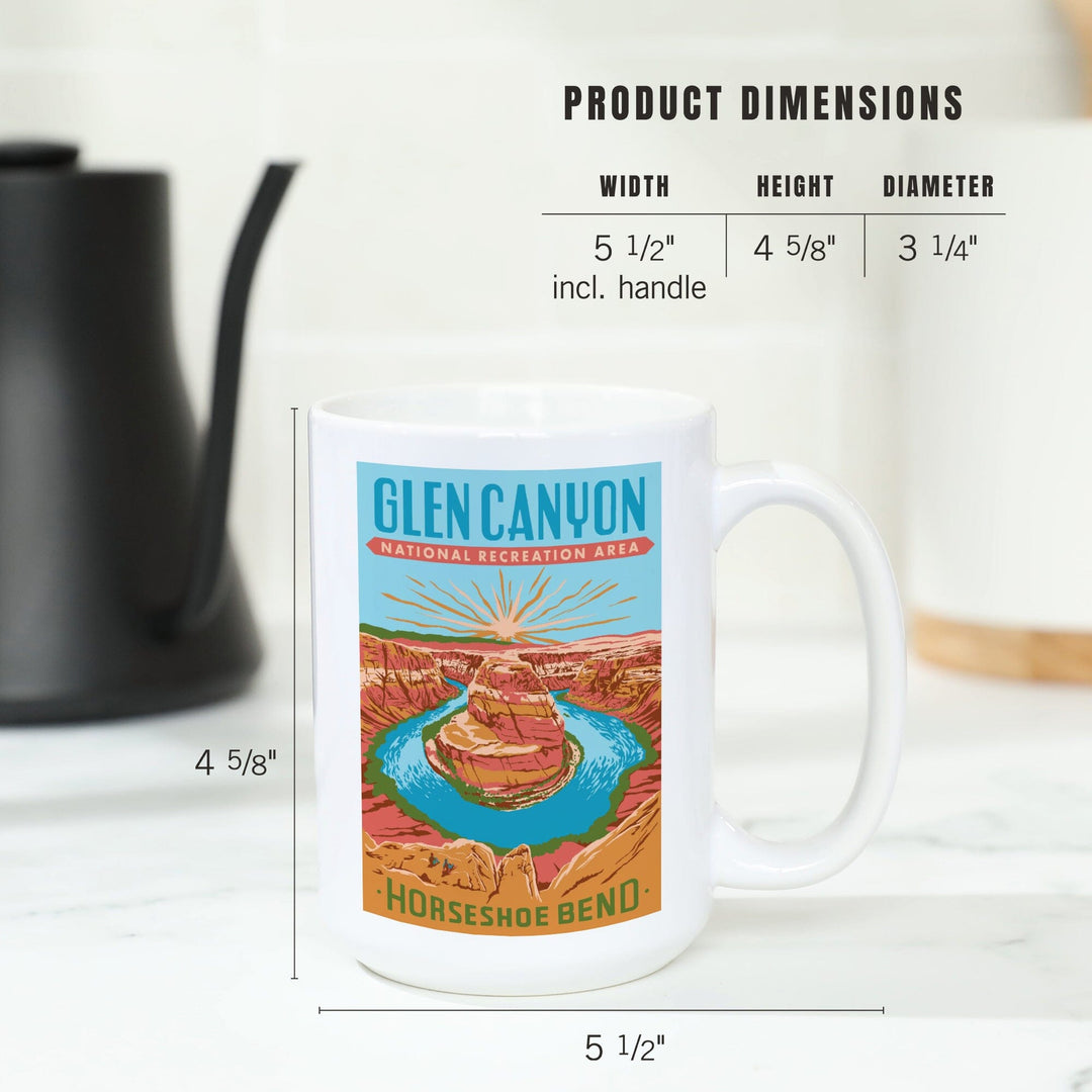 Glen Canyon National Recreation Area, Utah, Explorer Series, Horseshoe Bend, Lantern Press Artwork, Ceramic Mug Mugs Lantern Press 