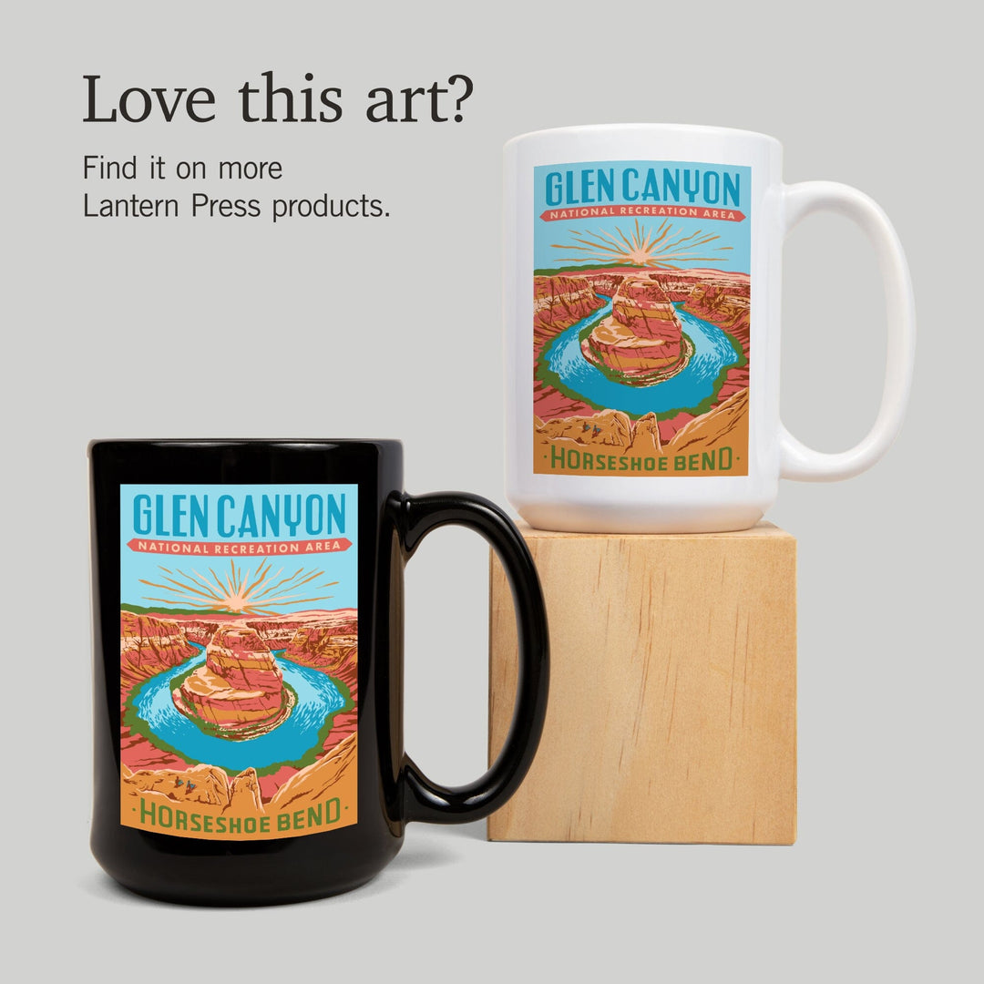 Glen Canyon National Recreation Area, Utah, Explorer Series, Horseshoe Bend, Lantern Press Artwork, Ceramic Mug Mugs Lantern Press 