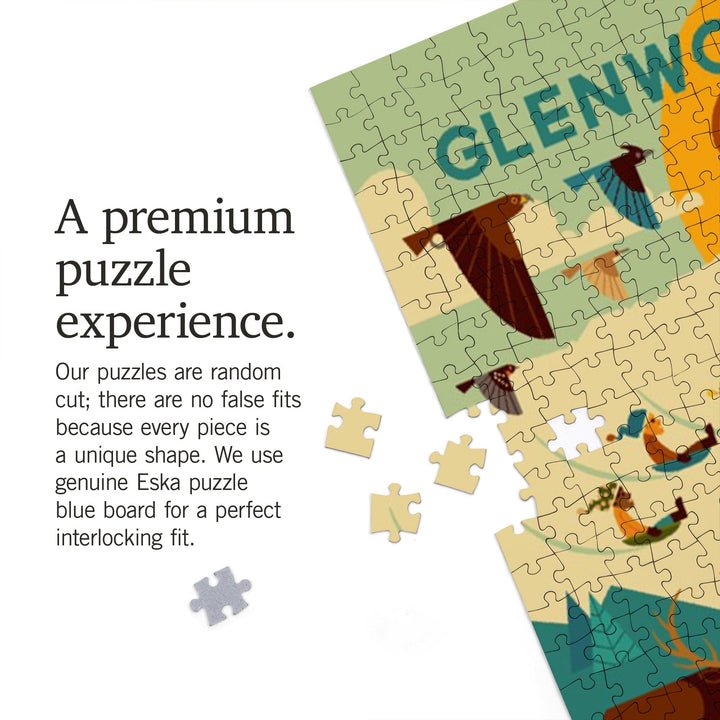 Glenwood Springs, Colorado, Geometric, Jigsaw Puzzle Puzzle Lantern Press 