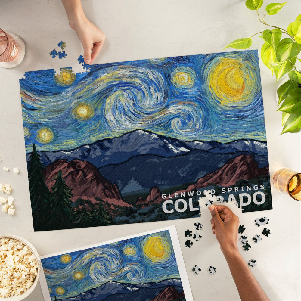 Glenwood Springs, Colorado, Starry Night, Jigsaw Puzzle Puzzle Lantern Press 