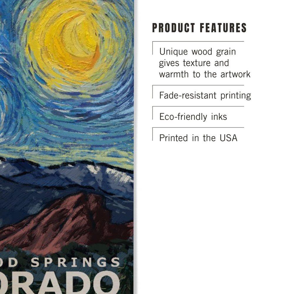 Glenwood Springs, Colorado, Starry Night, Lantern Press Artwork, Wood Signs and Postcards Wood Lantern Press 